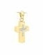Pendentif funéraire 'Croix' en or jaune et or blanc 14 carats (10 diamants / 0.005 crt.)