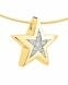 Pendentif funéraire 'Étoile' en or jaune et or blanc 14 carats (13 diamants / 0.11 crt.)