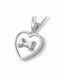 Bijou pendentif cinéraire en argent (925) 'Coeur' avec os pour chien