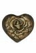 Petite Urne Funéraire en bronze 'Coeur et rose'