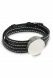 Bracelet porte-cendre en cuir noir