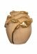 Urne funéraire en forme de rose en bois de pin avec accents dorés