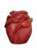 Urne funéraire en forme de rose en bois rouge