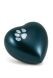 Urne funéraire animal en laiton 'Coeur avec patte' bleu