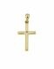 Pendentif mémoire en 14 carat or jaune 'Croix' avec zirconium pierre