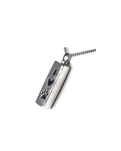 Pendentif funéraire 'Cœur et patte de chien' argent (925)