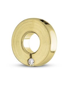 Pendentif cinéraire 'Cercle' de cendres en or avec diamant