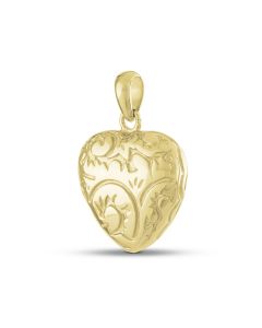 Pendentif cinéraire 'Coeur baroque' de cendres en or