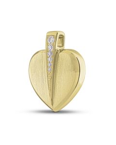 Pendentif cinéraire 'Coeur' de cendres en or avec diamants