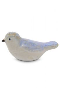 Mini-urne en céramique 'Oiseau' bleu clair