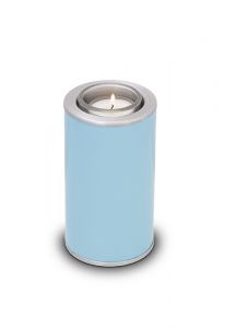 Mini-urne en laiton et couleur bleu avec bougie