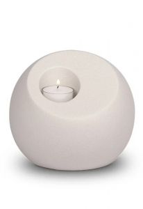 Mini-urne en porcelaine 'Lumos' avec bougeoir blanc mat  