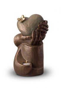 Urne Funéraire en Céramique Bronze 'Coeur d'Amour'