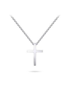 Pendentif mémoire croix en argent avec chaîne