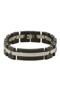 Bracelet cinéraire noir en acier inoxydable pour homme