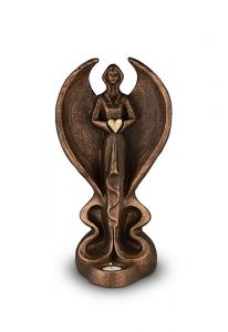 Mini-urne en céramique 'Ange de l'espoir' avec bougeoir