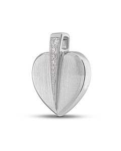 Bijou Pendentif Funéraire en Argent avec Zircone 'Coeur'