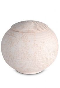 Urne pour cendres en porcelaine 'Sfera' - Relief corail rose