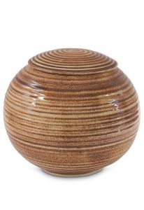 Urne pour cendres en porcelaine 'Sfera' - Brun rouille - peint à la main