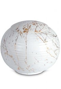 Urne pour cendres en porcelaine 'Sfera' - Marbre de Carrare avec veines dorées