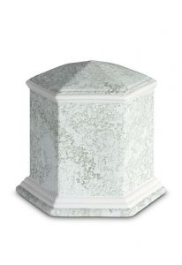 Urne funéraire en porcelaine 'Esagono' | Relief eau marine