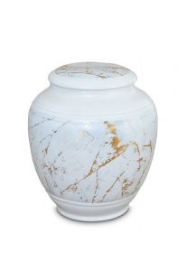 Mini-urne en porcelaine 'Classica' | Marbre de Carrare avec veines dorées