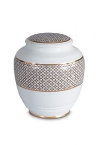 Mini-urne en porcelaine 'Classica' | Trèfles à quatre feuilles avec double bordure dorée