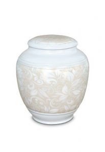 Mini-urne en porcelaine 'Classica' avec motif floral beige