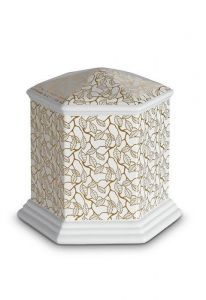 Mini-urne en porcelaine 'Esagono' | Feuilles d’or pur