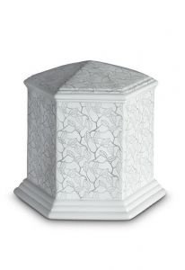 Mini-urne en porcelaine 'Esagono' | Feuilles platine mates