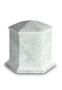Mini-urne en porcelaine 'Esagono' | Relief eau marine