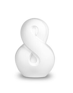 Urne funéraire Infinity moderne en céramique faite main, blanche