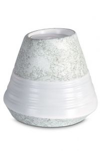 Urne pour cendres en porcelaine 'Maya' | Relief eau marine - vert