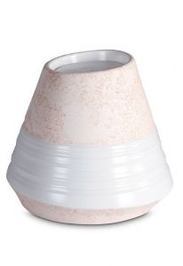 Urne pour cendres en porcelaine 'Maya' | Relief corail rose