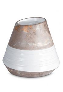 Urne pour cendres en porcelaine 'Maya' | Motif marbre brun