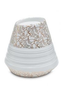 Urne pour cendres en porcelaine 'Maya' | Feuilles dorées pures