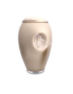 Urne en cristal avec papillon cappuccino