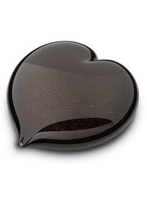 Petite urne funéraire en cristal en forme de cœur, bronze