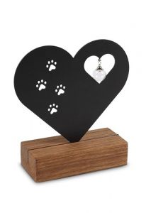 Sculpture commémorative avec compartiments pour cendres "Cœur avec petites pattes"