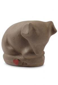 Urne pour les cendres d’un chien en céramique faite à la main avec cœur – anthracite