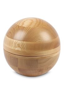 Urne funéraire en bois ronde | laque semi-mate