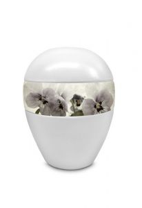 Petite urne funéraire en porcelaine 'Orchidées'