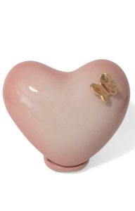 Urne enfants 'Coeur' en céramique rose