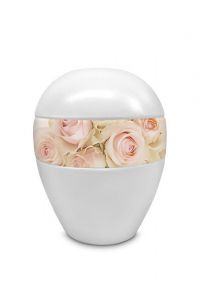 Petite urne funéraire en porcelaine 'Roses'