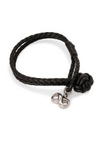 Bracelet porte-cendre en cuir tressé 'Infini'