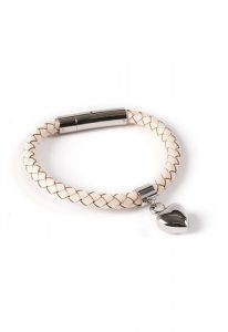 Bracelet porte-cendre en cuir tressé avec cœur