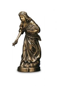 Statue commémorative de jeune fille aux fleurs en bronze