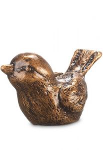 Statue commémorative d’un oiseau assis en bronze