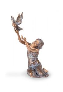 Sculpture funéraire femme en deuil avec colombe – édition limitée – 3D, libre, fixation en bas