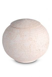 Mini urne pour cendres en porcelaine 'Sfera' - Relief corail rose